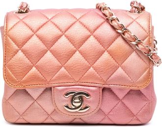 Chanel Pre-owned Womens Mini Rectangular Chain Bag - Coral Leather - One Size