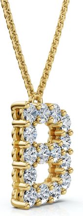 Pompeii3 1Ct Diamond Initial B Pendant 14k Gold 18 Necklace Lab Grown 5/8 Tall