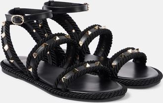 Valentino Garavani Sandali Rockstud Torchon con pelle