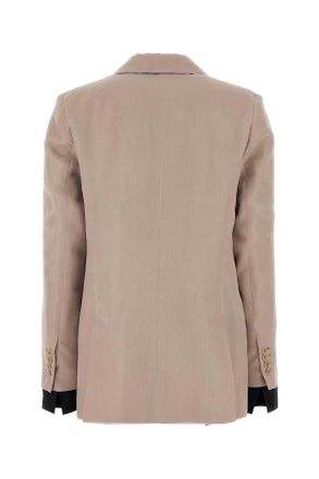 Max Mara Womens Feltro Blazer Beige Silk Blazers
