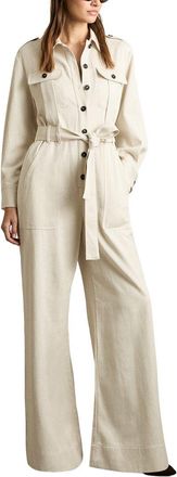 Reiss Anais Linen-Blend Utility Jumpsuit