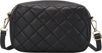 Generic Fashionable Stitched Crystal Shoulder Bag PU Crossbody with Stylish Hardware Nameplate Large Capacity for Daily Items