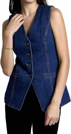 Paige Womens Campanelli Vest In Blue