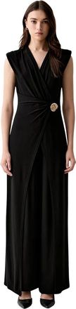 Joseph Ribkoff Jumpsuit met wijde pijpen en overslag - Dames - Jumpsuits - Zwart - M - Jumpsuits & Playsuits