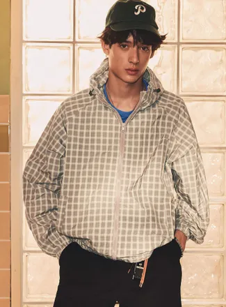 Le 31 Mens Check windbreaker jacket Imported from Seoul