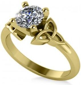 Allurez Celtic Love Knot Solitaire Engagement Ring Setting 14k Yellow Gold