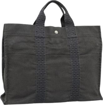 Herm&egrave;s Pre-owned Vintage Canvas Tote Bag - Dames - Vintage Shopper - Grijs - ONE Size - Vintage