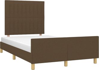 vidaXL Estructura De Cama Sin Colch&oacute;n Tela Marr&oacute;n Oscuro 120x200 Cm Vidaxl