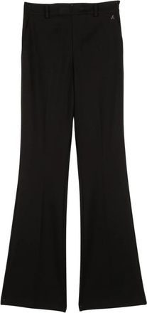 Twinset Pantalone Flare in Punto Milano - Dames - Wijde Broeken - Zwart - XS - Polyester - Broeken