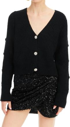 Allison New York Jeweled Cardigan In Black