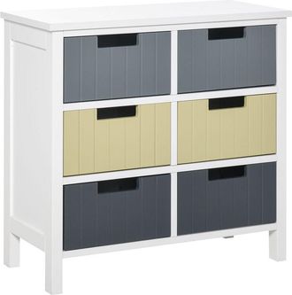 HOMCOM Homcom - Simple Chest of 6 Drawers Storage Cabinet for Dining & Living Room