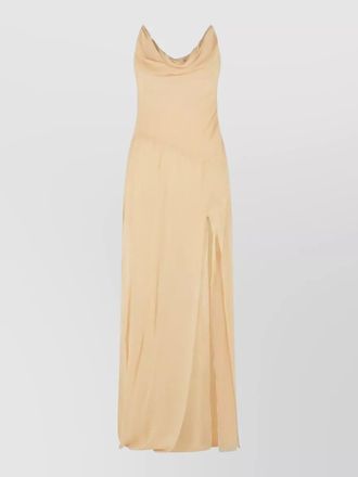 Blumarine viscose dress cowl neck sleeveless slit
