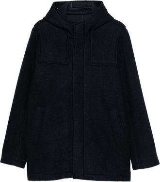 Manuel Ritz Short-Length Wool Coat With Hood And Functional Pockets