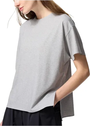 Uniqlo (WMNS) UNIQLO AIRism Seamless Crew Neck Long T-Shirt Short Sleeve Gray 474415-03