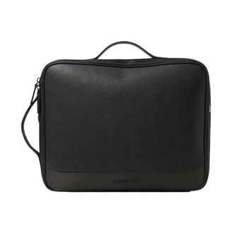 Emporio Armani Tassen, Heren, Zwart, ONE Size, Leer, Stijlvolle Documentenhouder