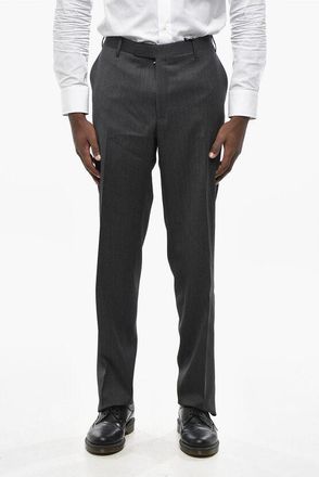 Corneliani CC COLLECTION Virgin Wool Pants with Hidden Closure size 60