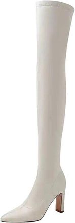 Generic Womens Pointed Toe High Heels Stretch Long Boots Elegant Dating Over-The-Knee Boots