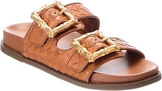 Schutz Enola Sporty Leather Woven Sandal