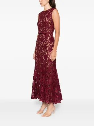 Self Portrait Lace Dress - Burgundy