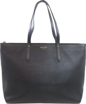 Jimmy Choo London Black Leather Tote Bag (Pre-Owned)