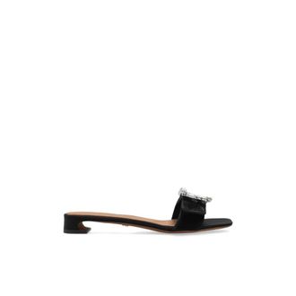 Dolce & Gabbana Fluwelen hakken muiltjes - Dames - Sandalen - Zwart - 36 EU - Schoenen