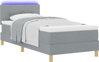 vidaXL Vidaxl - Box Spring Bed with Mattress Light grey 100 x 200 cm Fabric