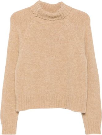 Jucca Trui met coltrui en raglanmouwen - Dames - Coltruien - Beige - M - Truien & Vesten