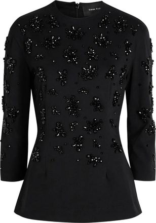 Simone Rocha Top con decorazione - Nero
