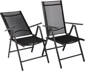 VCM Vcm - Set De 2 Sillas De Jard&iacute;n Plegable Dimensiones Aprox. Al. 105 X An. 56 X T. 65 Cm Aluminio Silla De Camping Muebles De Jard&iacute;n (antracita)