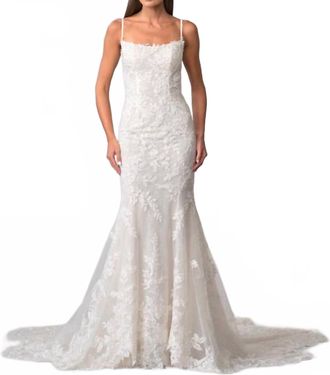 La Femme Ariella Dress In Ivory/ivory/latte