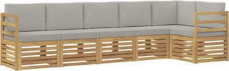 vidaXL Conjunto De Sof&aacute;s De Exterior 6 Uds. Blanco Y Gris Claro Vidaxl