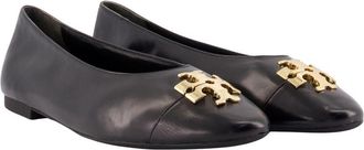 Tory Burch Womens Charlie Ballerinas - Tory Burch Leather Black Lambskin Shoes Flat-Shoes