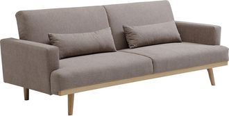 Vente-Unique Sof&aacute; cama de 3 plazas clic-clac en tela color topo ESME