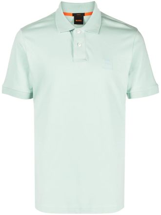 BOSS logo-embossed piqu&eacute; polo shirt - Green