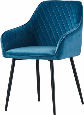 Ainpecca Ainpecca - 1X Dining Chairs Teal Velvet Padded Seat Metal Leg Kitchen Chair Home Office Room(Teal,1)