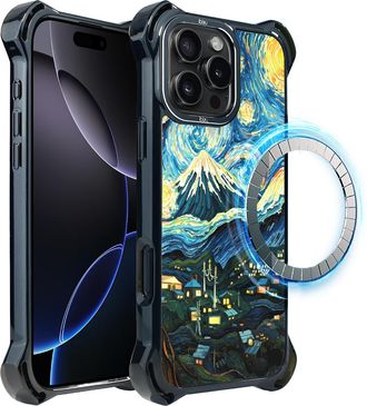OEM Funda Ibizu Dropguard Ultra Para Iphone 16 Pro Max Con Magsafe, Dise&ntilde;o De Van Gogh Y Noche Estrellada