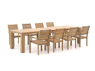 Rough Country Rustic Furniture ROUGH-S/ROUGH-X 320cm dining tuinset 9-delig stapelbaar