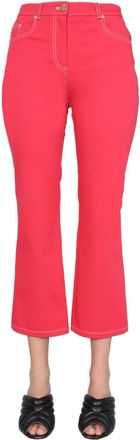 Moschino Red Flared Flat Front Pants