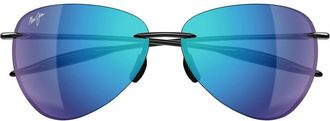Maui Jim Sugar Beach 62mm PolarizedPlus2 Round Sunglasses in Black at Nordstrom