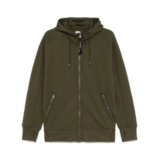 C.P. Company Zip-throughs, male, Green, Size: M Khaki Goggles Hoodie Zip Sweatshirt