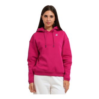 K-Way Hoodies & sweatvesten, Dames, Roze, L, Katoen, Ninette Brushed Pc Drawstring Hoodie