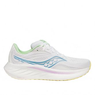 Saucony Womens Ride 18 Running Shoes In White/verbana
