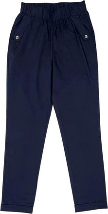 Liu Jo Slim-fit broek met omslag - Dames - Slim Fit Broeken - Blauw - 2XS - Polyester - Broeken