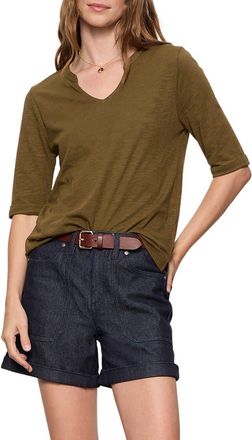 Sanctuary Dolce Notch Neck Top in Forage Green at Nordstrom, Size Xx-Small