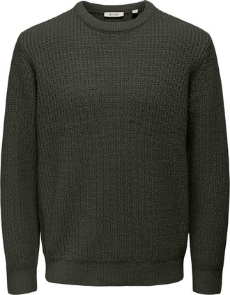 Only & Sons Strickpullover ONLY & SONS ONSROLF RLX CREW NECK KNIT - OTL, Herren, Gr. XXL, rosin, Strick, Obermaterial: 60% Polyacryl, 40% Baumwolle, unifarben, re