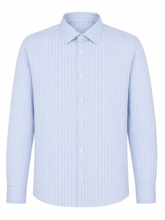 Costumein Light Blue Striped Long-Sleeve Shirt with Button-Down Front