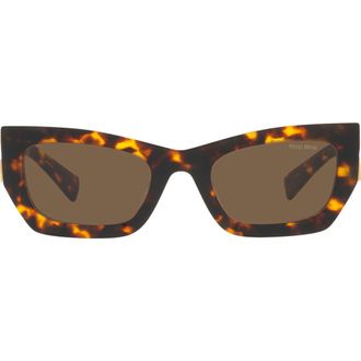 Miu Miu 53mm Rectangular Sunglasses in Honey Havana/dark Brown at Nordstrom
