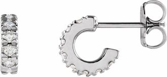 Diamond2Deal 1/4ct Lab-Grown Diamond French-Set Huggie Hoop Earrings Clarity SI, Color G-H, 14k Gold