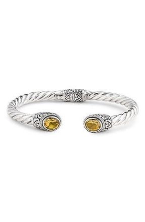 Samuel B. Oval Blue Topaz Open Cuff Bracelet in Citrine at Nordstrom Rack