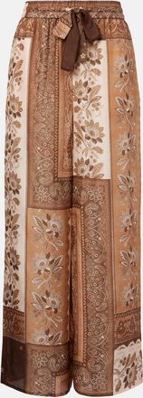 Zimmermann Pantaloni regular Lucky in seta con stampa